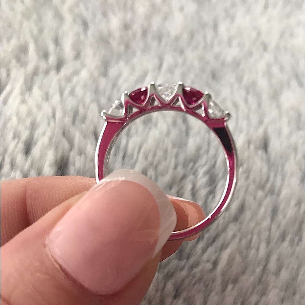 Diamonique & Simulated Ruby Ring - image 4